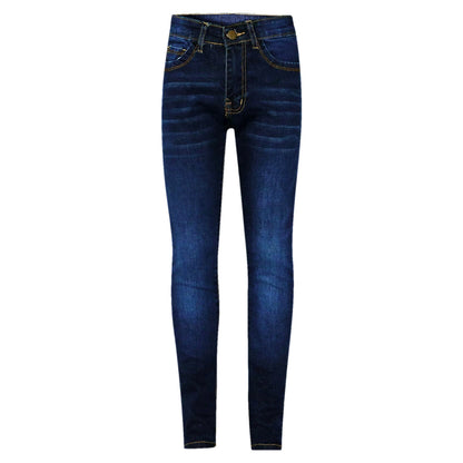 Girls Denim Ripped Skinny Jeans - Plain Dark Blue