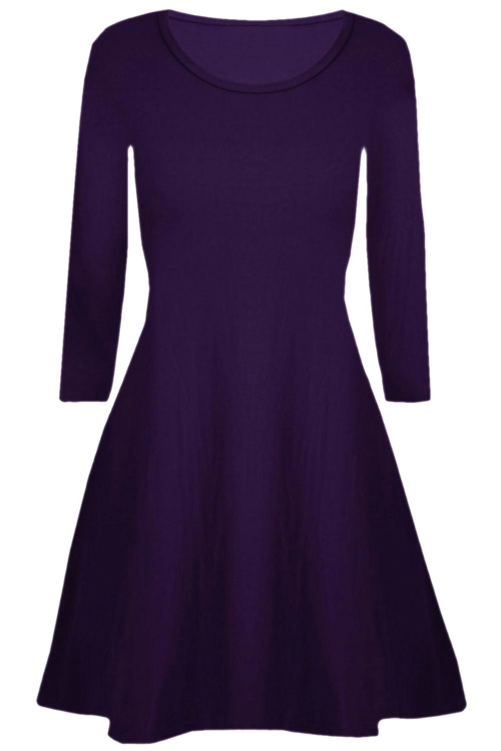 Girls Plain Swing Dress - Plum