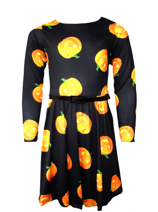 Girls Halloween Skater Dress