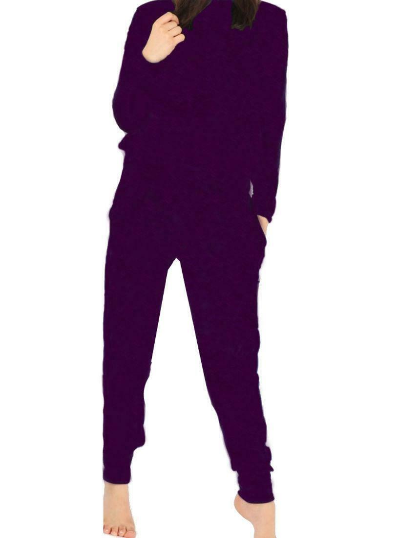 Girls Velvet Tracksuit - Purple