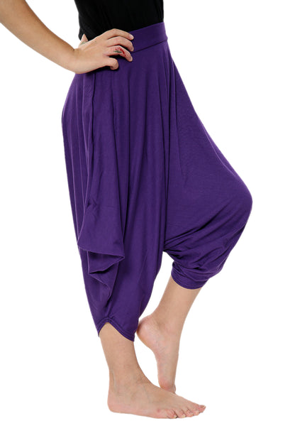 Girls Draping Romper Skirt - Purple