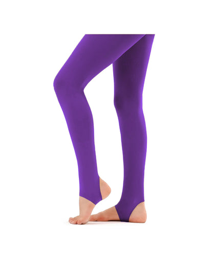 Girls Stirrup Leggings Plain Stretchy Gymanstic School Dance Microfibre Pants