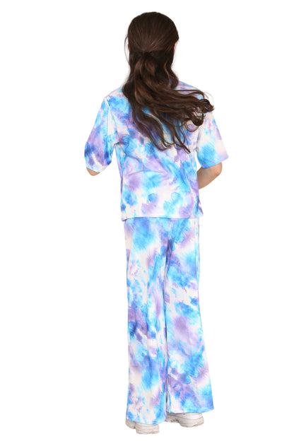 Girls Tie Dye Pyjamas T-Shirt and Trouser Set