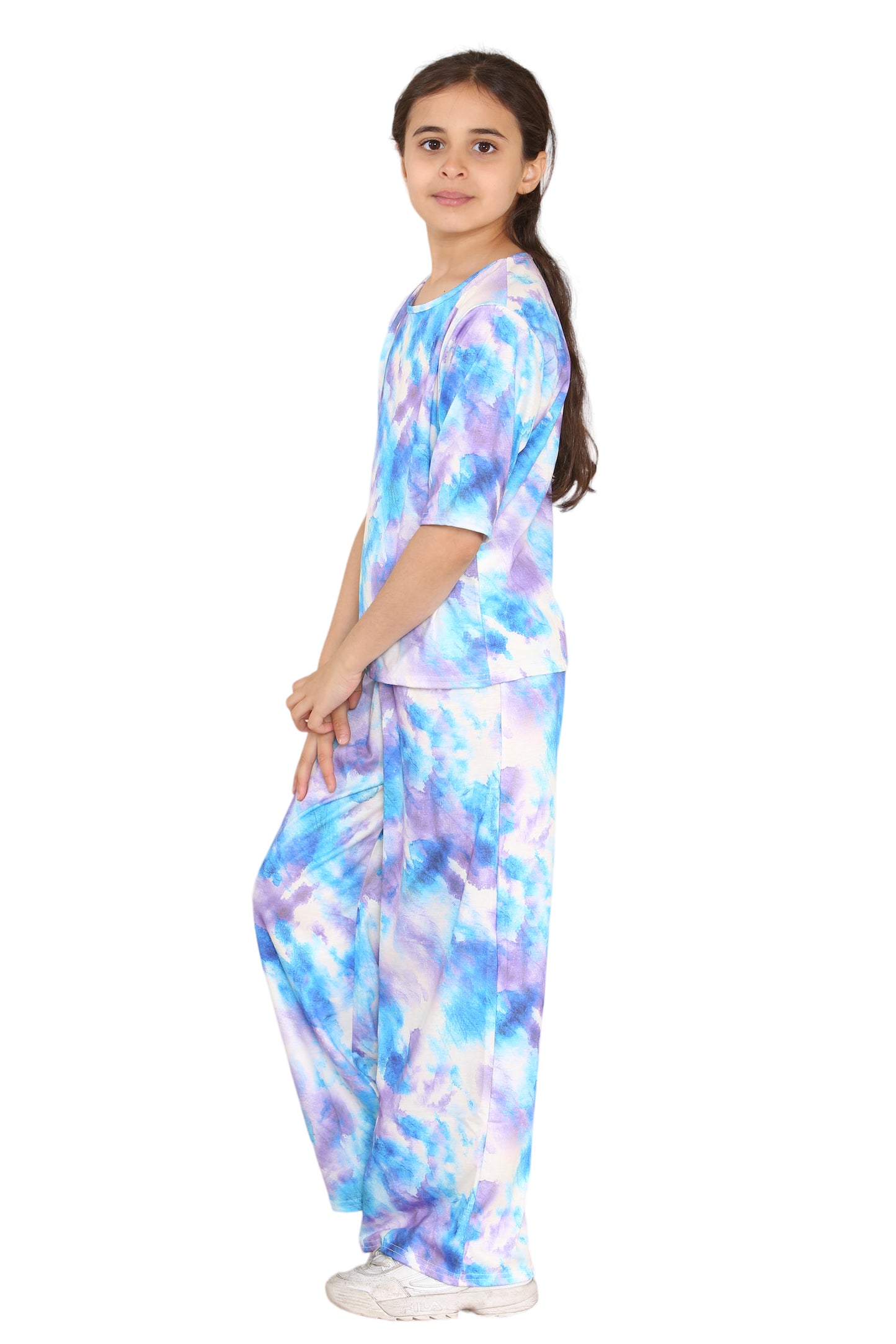 Girls Tie Dye Pyjamas T-Shirt and Trouser Set