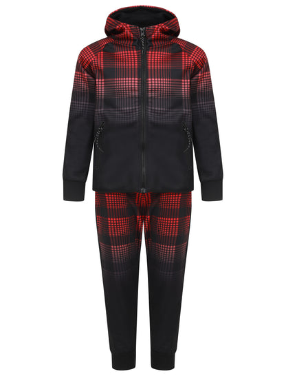 Red Xmas Checks Plaid Tracksuit