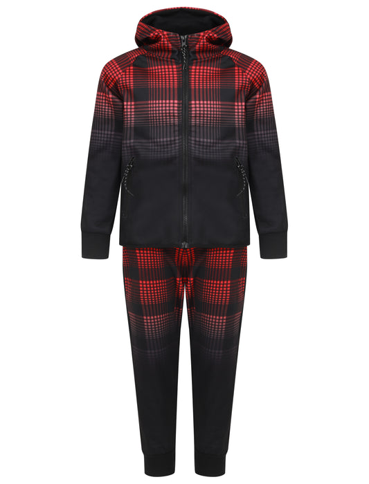 Red Xmas Checks Plaid Tracksuit