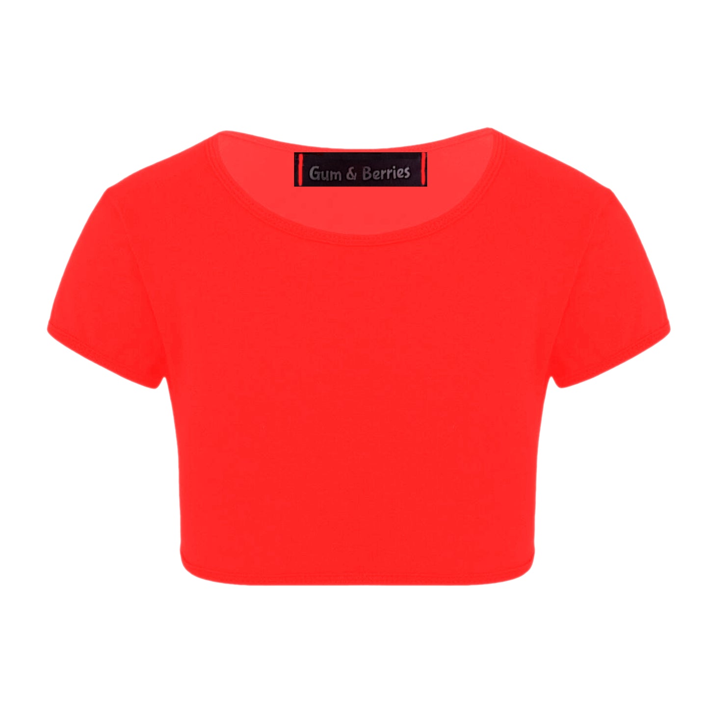 Girls Neon Crop Top T-Shirt.