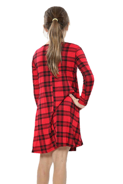Girls Tartan Swing Dress