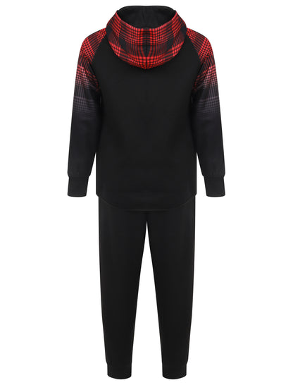 Red Xmas Checks Plaid Tracksuit