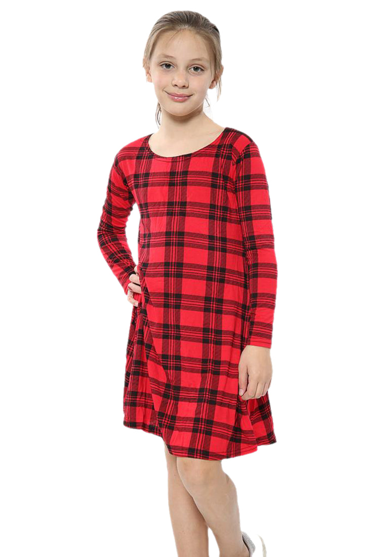 Girls Tartan Swing Dress