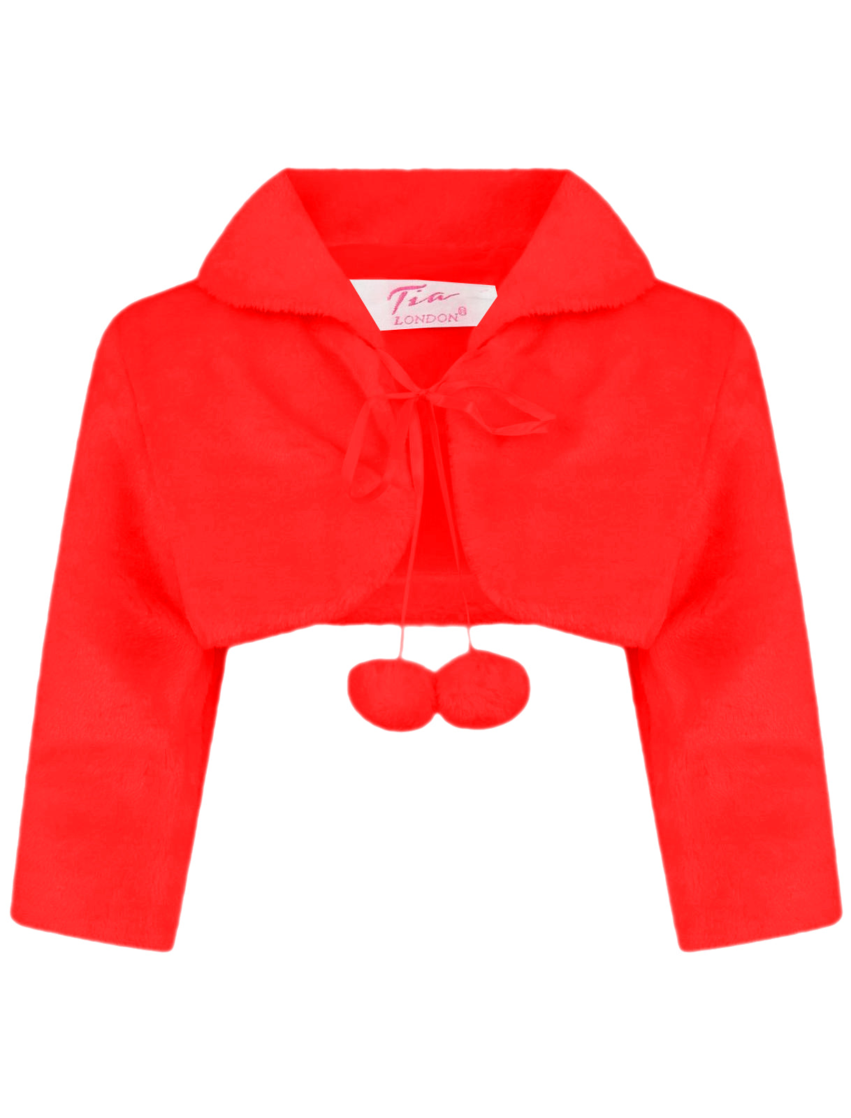 Girls Fur Pom Pom Bolero
