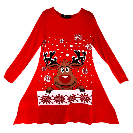 Girls Christmas Santa Swing Dress