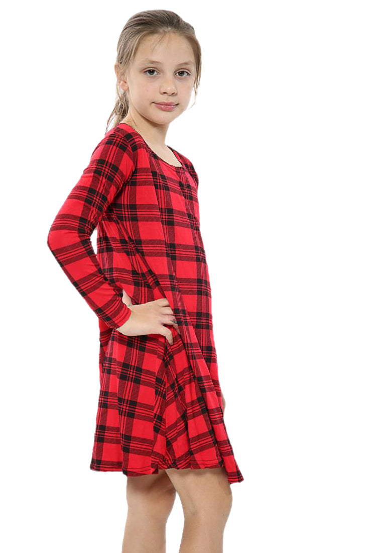Girls Tartan Swing Dress