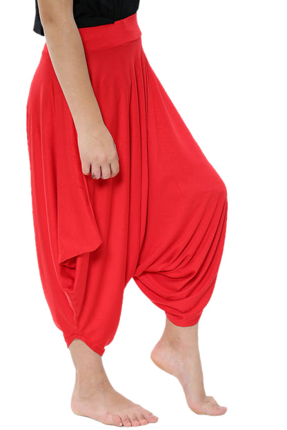 Girls Draping Romper Skirt - Red