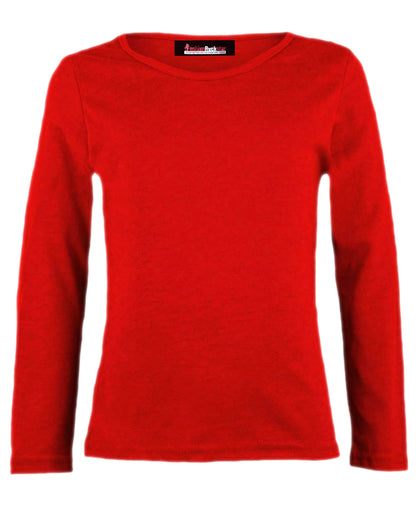 Girls Basic Long Sleeve Tops - Red