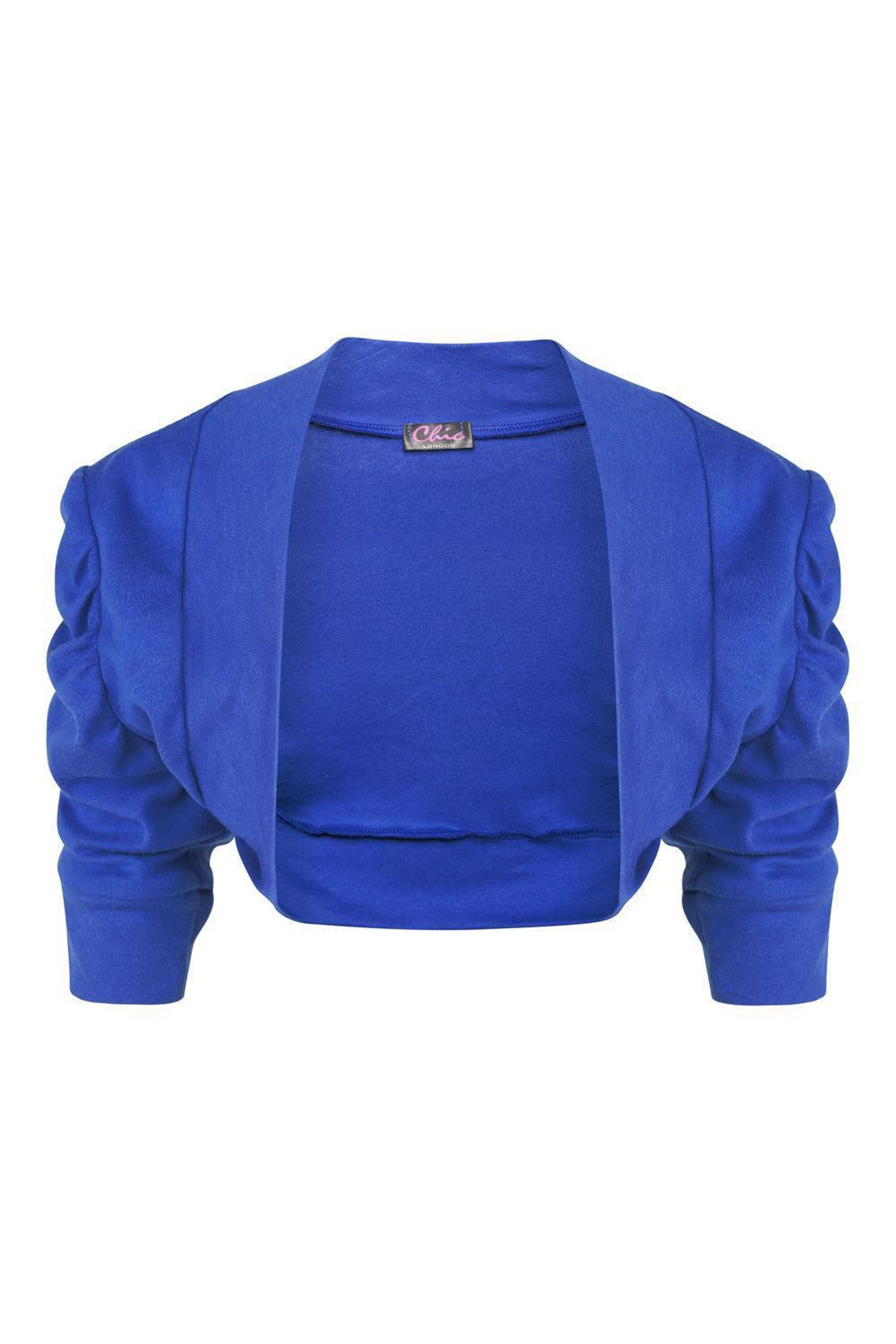 Girls Ruched Sleeve Bolero - Royal Blue