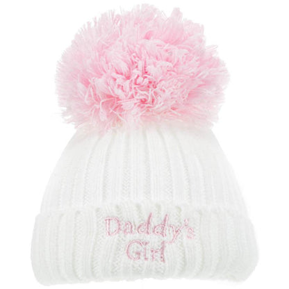 Baby Knitted Pom Pom Hat Boy Girl Winter Bobble Mummy Daddy Prince Princess 0-12