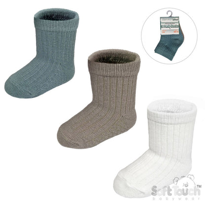 Baby Socks 3 Pack Unisex Baby Boys Girls Turnover Socks