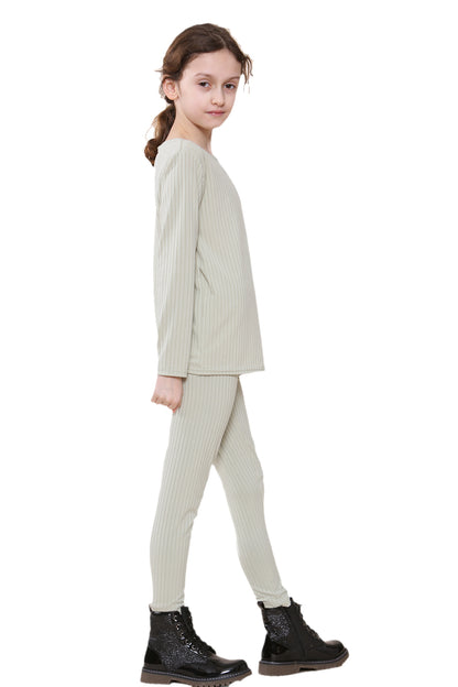 Girls Ribbed Tracksuit Loungewear Outfits