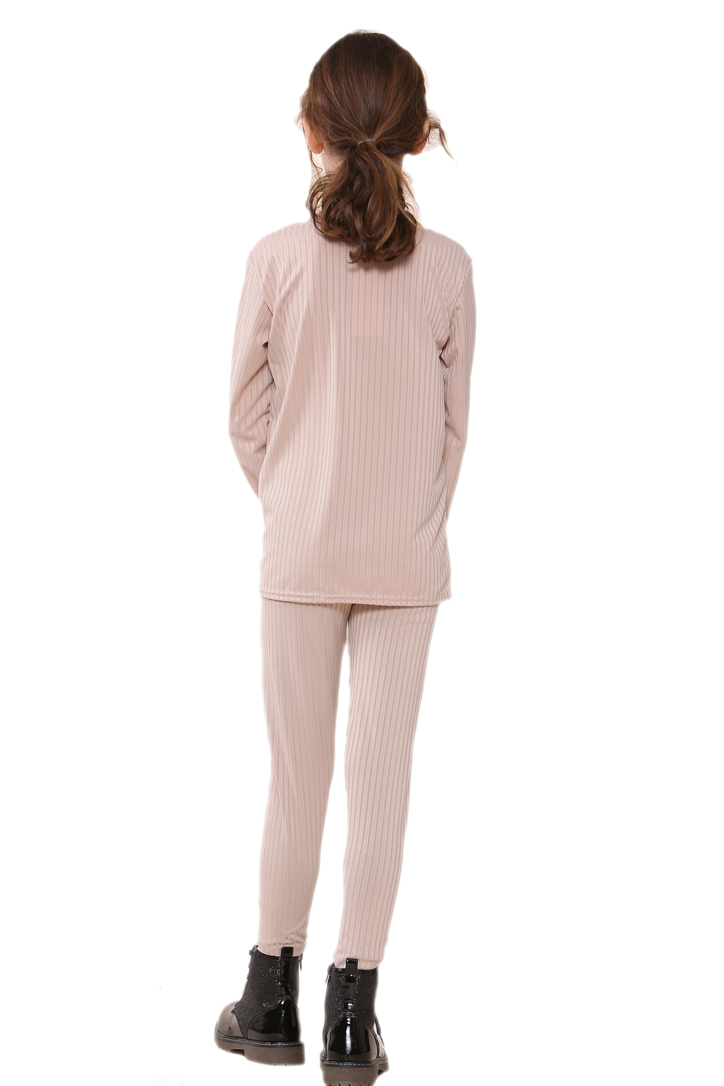 Girls Ribbed Tracksuit Loungewear Outfits
