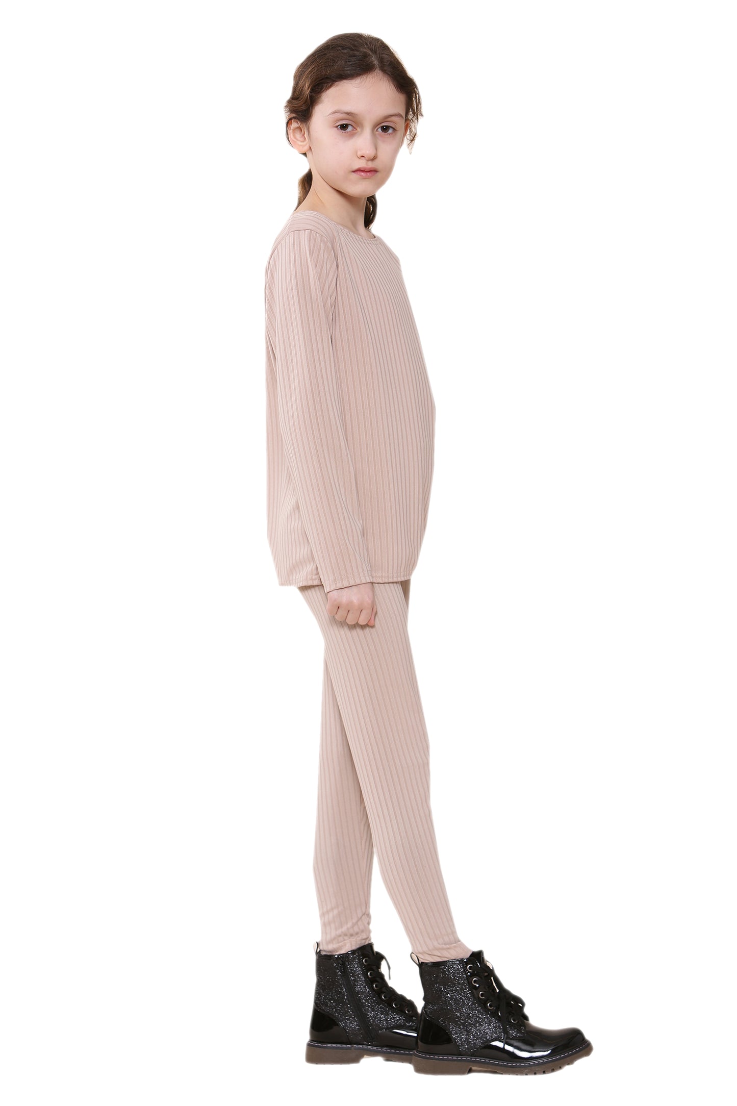 Girls Ribbed Tracksuit Loungewear Outfits