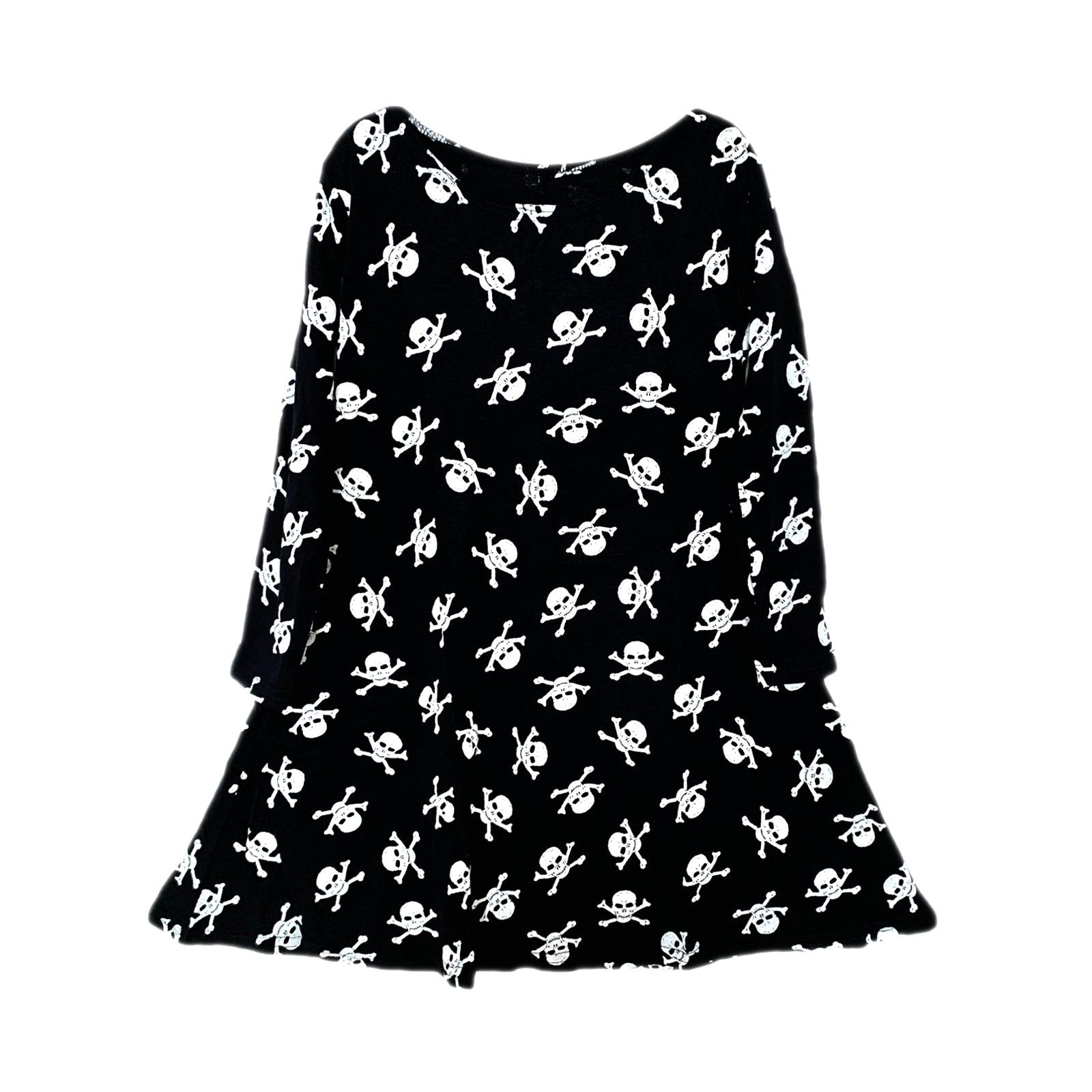Girls Halloween Costumes Skull Swing Dress - Black