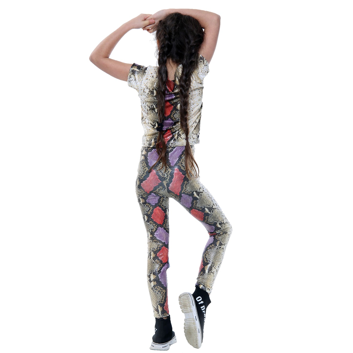 Girls Snake Crop Top & Leggings Outfit - Snake