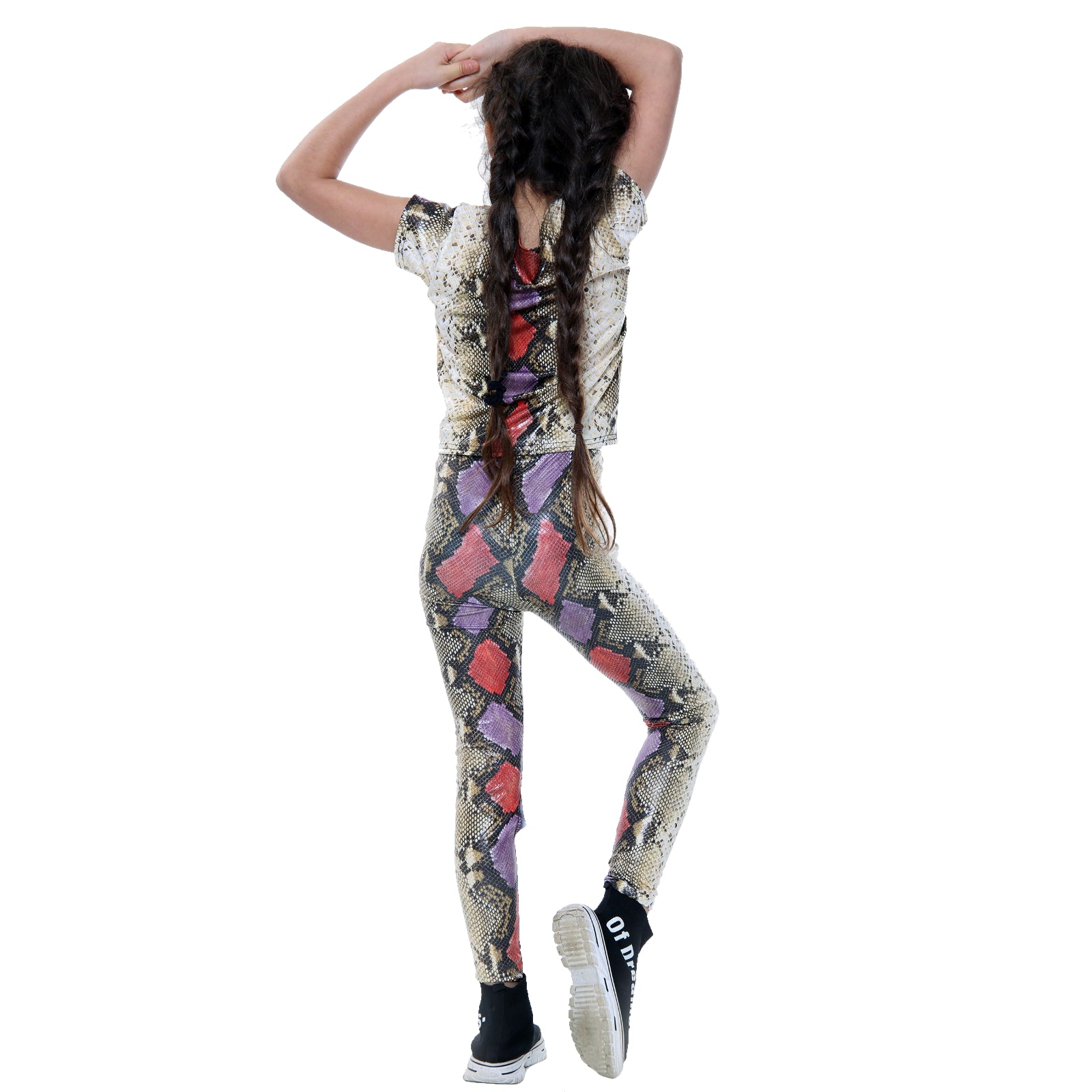 Girls Snake Crop Top & Leggings Outfit - Snake