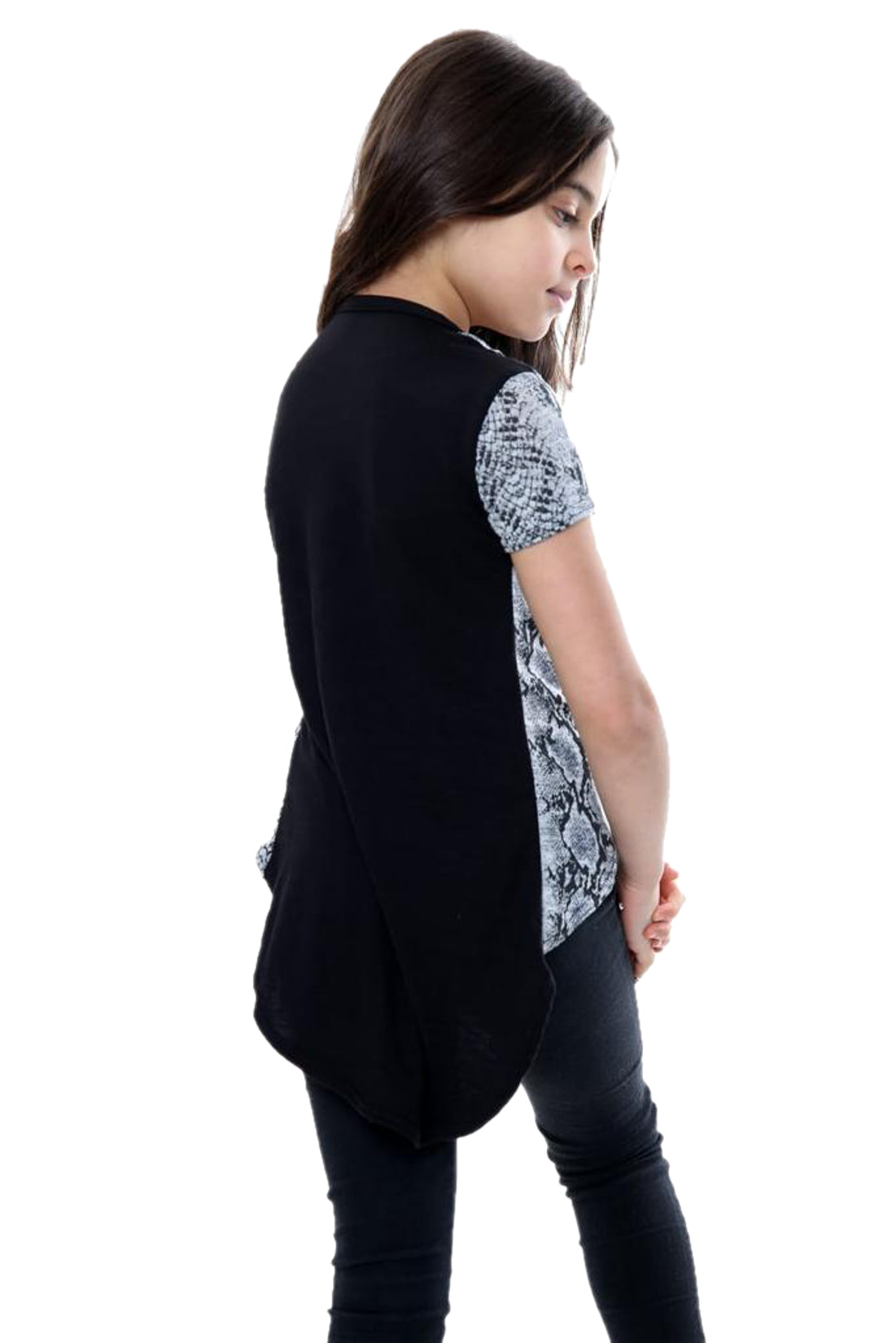Girls Overlapping Patterned T-Shirts