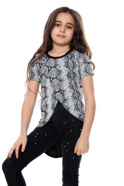 Girls Overlapping Patterned T-Shirts