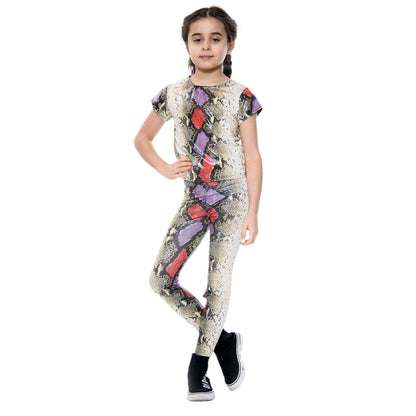 Girls Snake Crop Top & Leggings Outfit - Snake