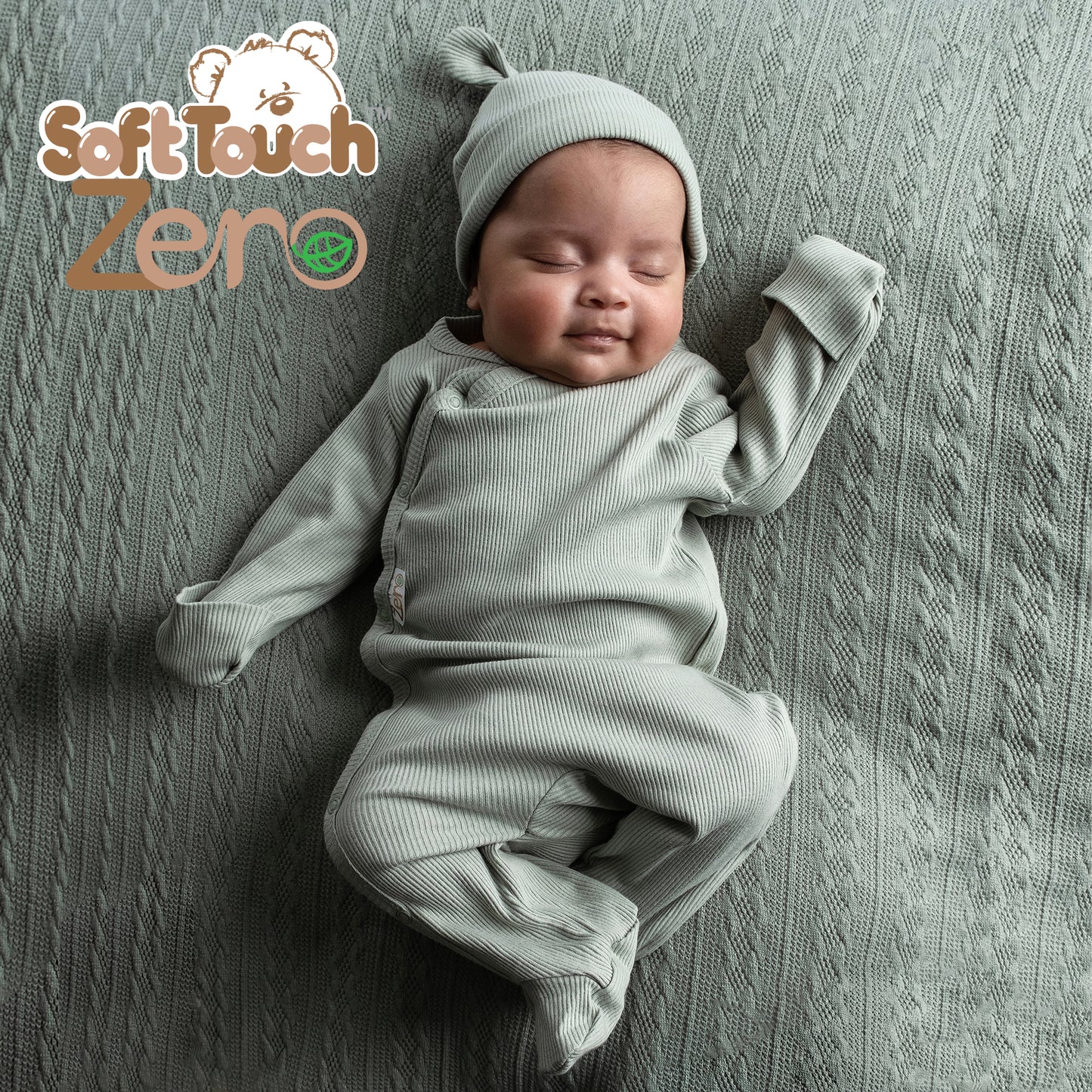 Baby Bodysuit Ribbed Sleepsuit Beanie Hat Bib