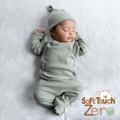 Baby Bodysuit Ribbed Sleepsuit Beanie Hat Bib