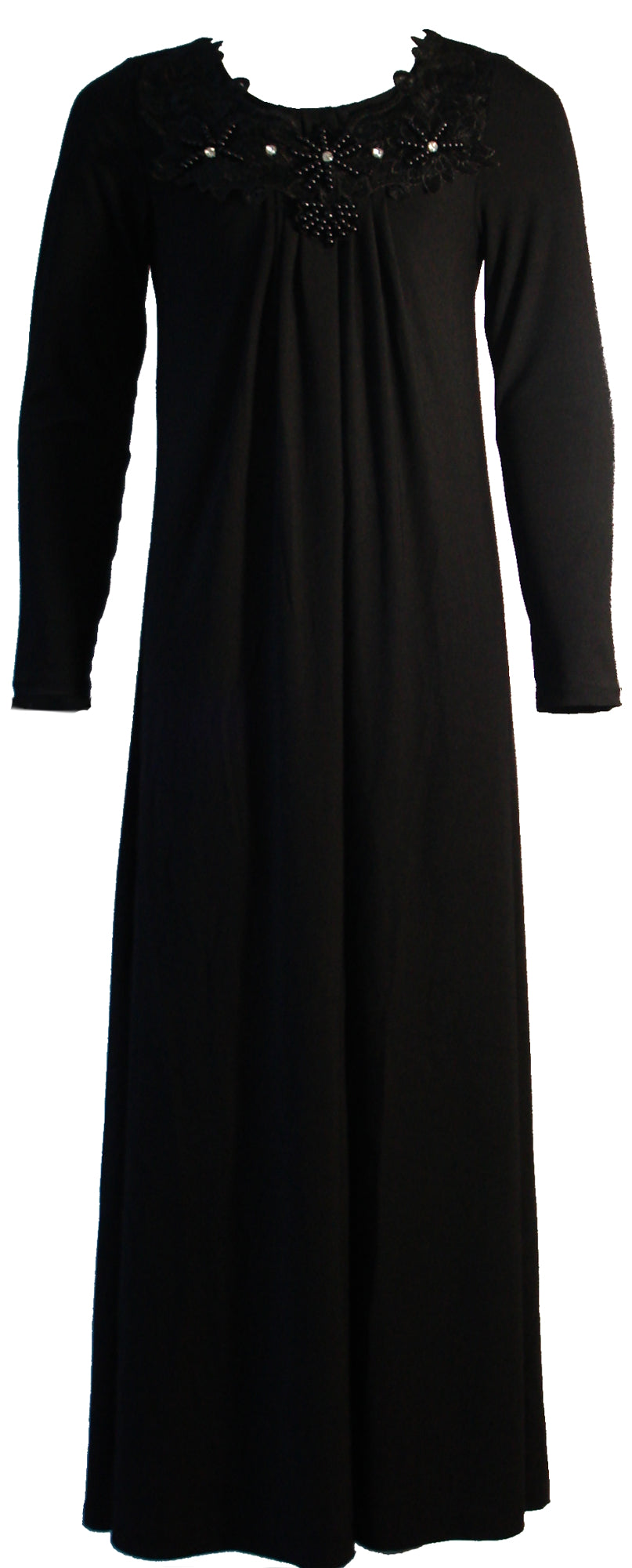 Girls Beaded Long Maxi Abaya Dress