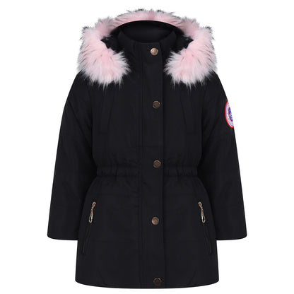 Girls Parka Winter Faux Fur Hooded Coats