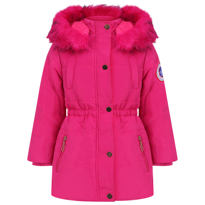 Girls Parka Winter Faux Fur Hooded Coats