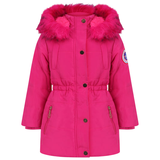 Girls Parka Winter Faux Fur Hooded Coats