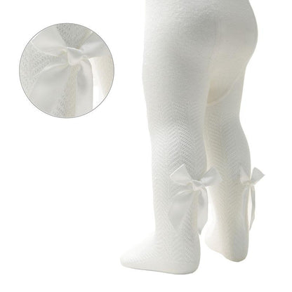 Tights Baby Girls Heart With Ribbon Bow Pom Pom Cotton Rich Newborn - 5 Years
