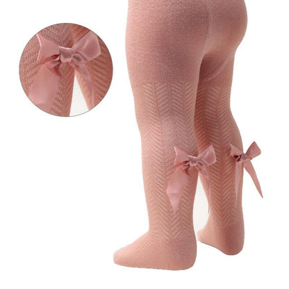 Tights Baby Girls Heart With Ribbon Bow Pom Pom Cotton Rich Newborn - 5 Years