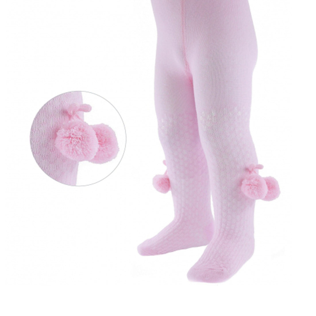 Tights Baby Girls Heart With Ribbon Bow Pom Pom Cotton Rich Newborn - 5 Years