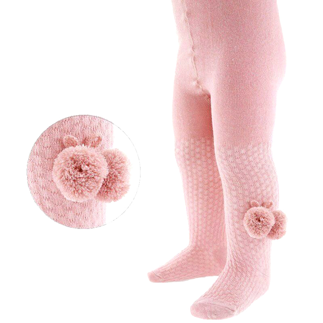 Tights Baby Girls Heart With Ribbon Bow Pom Pom Cotton Rich Newborn - 5 Years