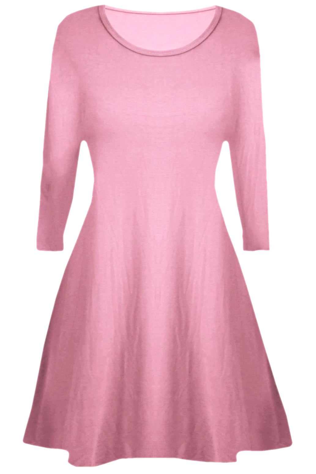 Girls Plain Swing Dress - Pink