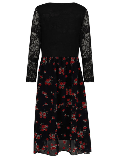 Girls Asymmetrical Floral Maxi Dresses