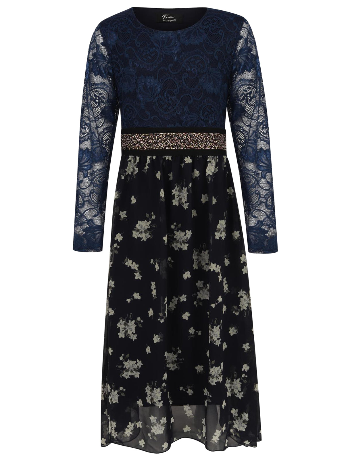 Girls Asymmetrical Floral Maxi Dresses