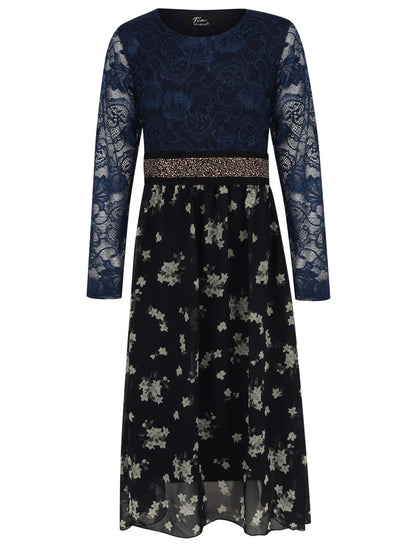 Girls Asymmetrical Floral Maxi Dresses