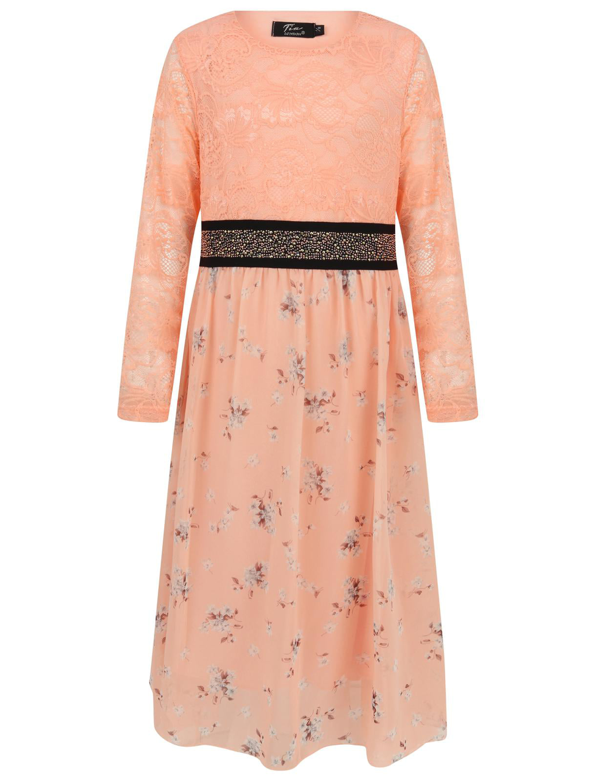Girls Asymmetrical Floral Maxi Dresses