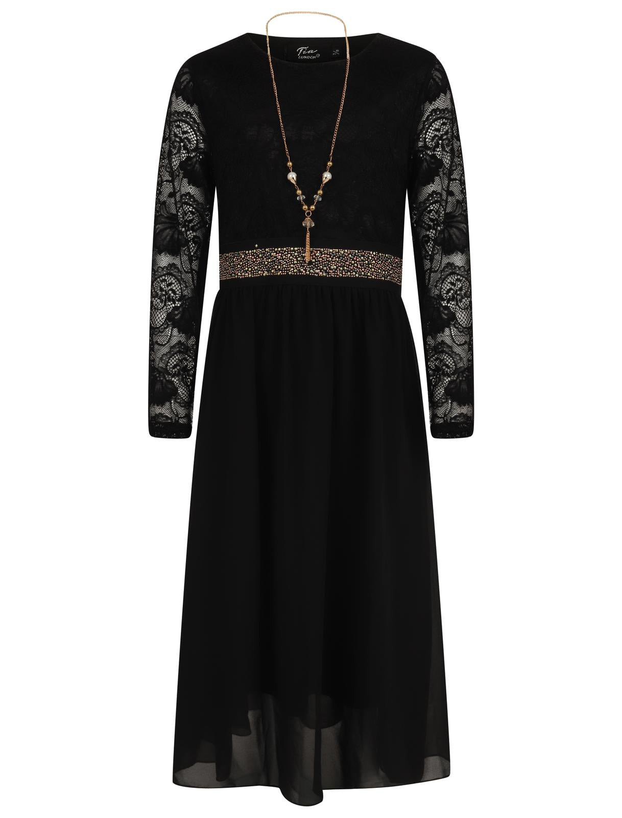 Girls Floral Lace Maxi Dress