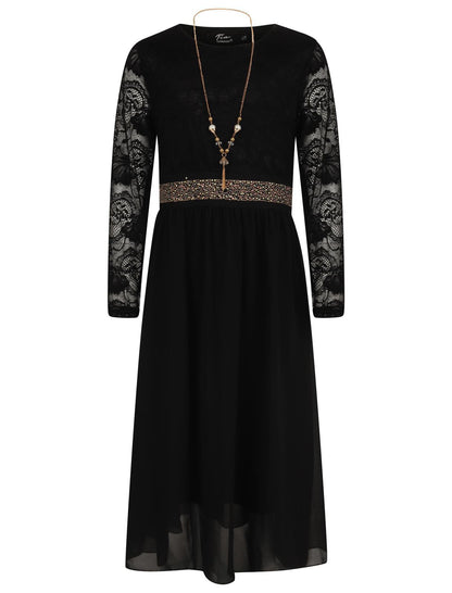Girls Floral Lace Maxi Dress
