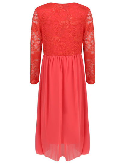 Girls Floral Lace Maxi Dress