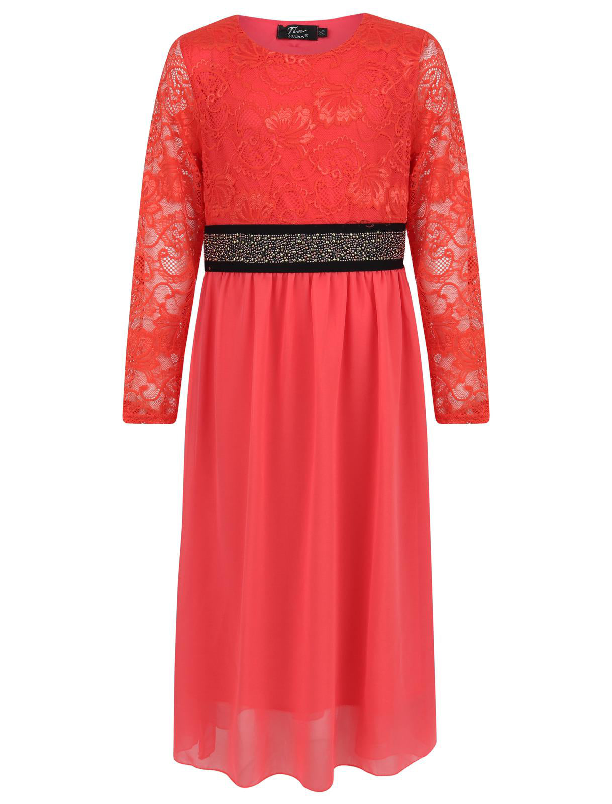 Girls Floral Lace Maxi Dress